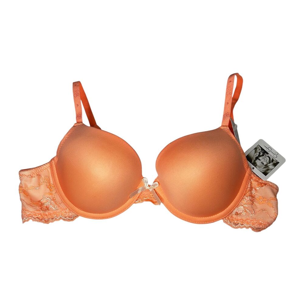 New Jessica Simpson Lace lined bra 34C orange